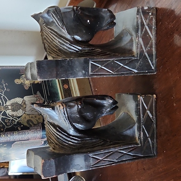 Rare Vintage Pairing English Handcarved & Numbered Ebony Horse Head Bookends - Picture 4 of 7